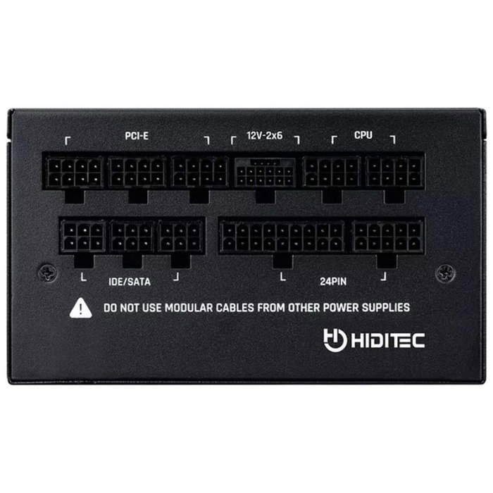 Hiditec GDX850 V3 Fuente Alimentación 850W ATX 3.1 PCIe 5.1 80 Plus Gold Full Modular Cable 12V-2x6 nativo Ventilador 140mm FDB